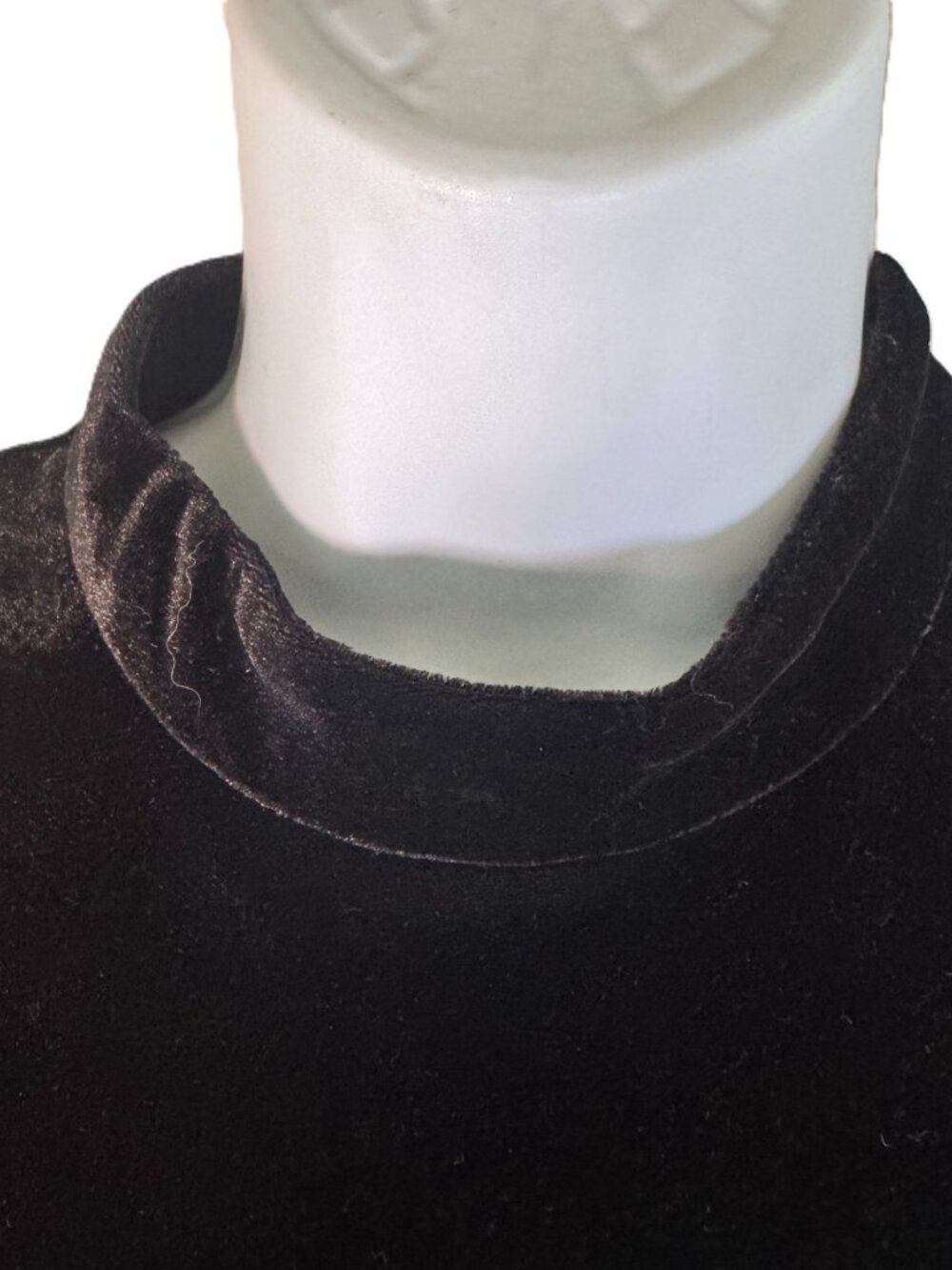 Pink Lily Black Velvet Bodycon Mini Dress Long Sleeve Mock Neck Goth Punk Small - Picture 3 of 13